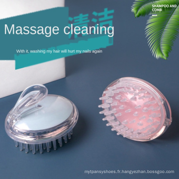 Brusque de massage de shampooing de cuir de cuve en silicone